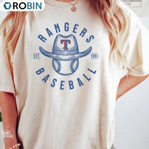 Texas Rangers Shirt, Rangers Baseball Short Sleeve Crewneck