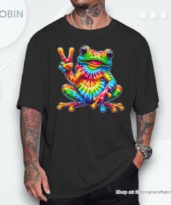 Tie Dye Frog Peace Sign Hippie Unisex Shirt Tie Dye Frog Peace Sign Hippie Unisex Shirt