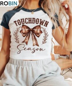 Touchdown Season Coquette Short Sleeve , Coquette Football Sweater Hoodie