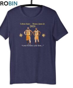 Trendy Jr Lakers Basketball T Shirt , LeBron And Bronny Shirt Short Sleeve