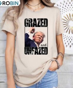 Trump Shot Fight Inspirational Long Sleeve , Limited Glazed And Unfazed Unisex Shirt, Hoodie, Sweatshirt