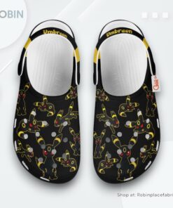 Umbreon Crocs Shoes Pattern Style, Pokemon Merchandise