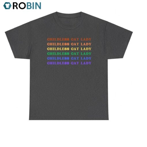 Unique Childless Cat Lady Shirt, Hot 2024 Election Long Sleeve Crewneck