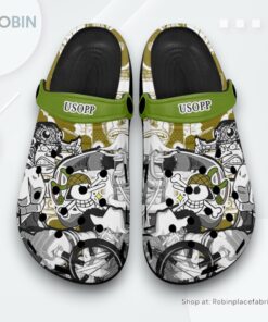 Usopp Crocs Shoes Manga Style Personalized, One Piece Anime Gifts