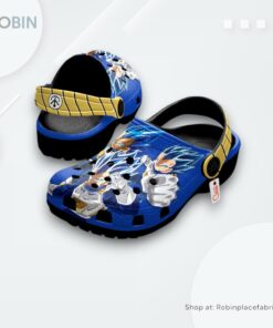 Vegeta Blue Crocs Shoes Pattern Style, Dragon Ball Anime Shoes