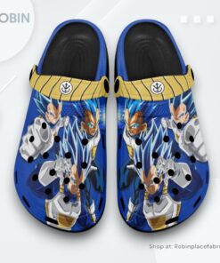 Vegeta Blue Crocs Shoes Pattern Style, Dragon Ball Anime Shoes