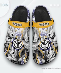 Vegeta Super Saiyan Crocs Shoes Manga Style Personalized, Dragon Ball Anime Merch