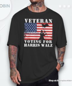 Veteran Freedom Voting For Harris Walz Waltz Usa Flag Unisex Shirt