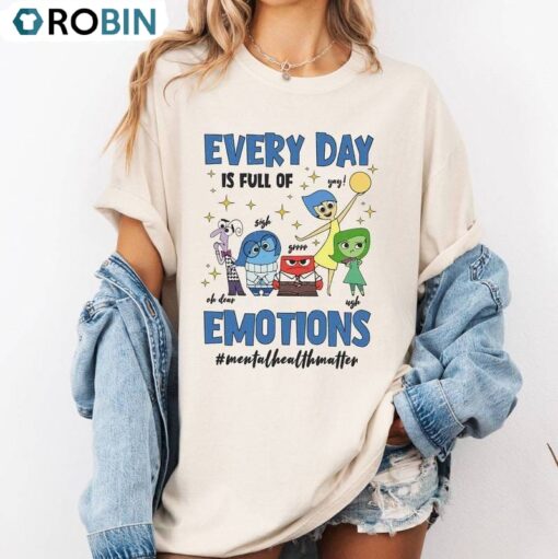 Vintage Everyday Is Full Of Emotions Shirt, Disney Inside Out Short Sleeve Crewneck