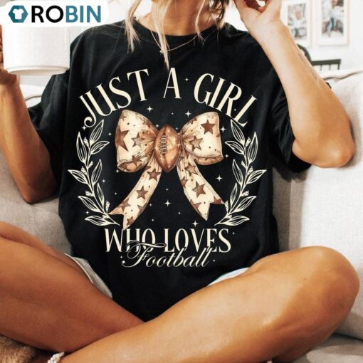 Vintage Just A Girl Who Love Football Shirt, Football Sport Sweater T Shirt