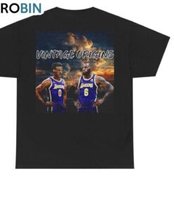 Vintage LeBron And Bronny Shirt, Unisex Hoodie Short Sleeve Gift For Fan