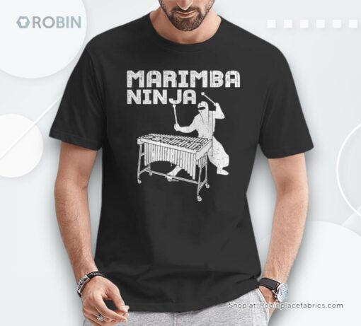 Vintage Marimba Ninja Percussion Marching Band Player Unisex Shirt