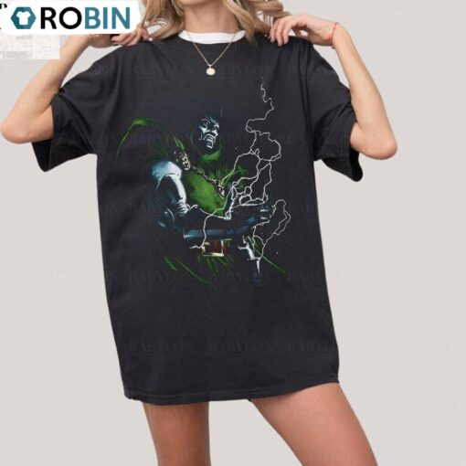 Vintage Styled Doctor Doom Shirt, Retro Comic Book Long Sleeve Hoodie