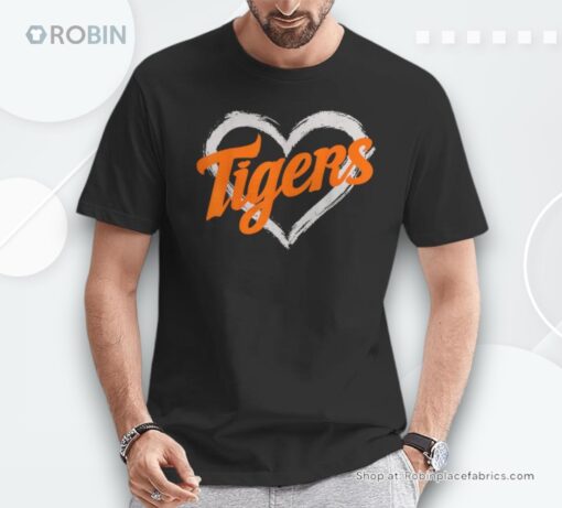 Vintage Tigers Heart Throwback Retro Unisex Shirt