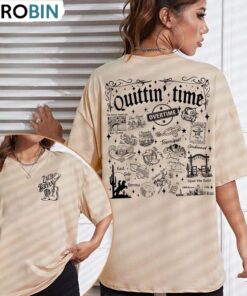 Vintage Zach Quittin Time Tour 2024 Sweatshirt , Zach Bryan Tour Shirt Sweater