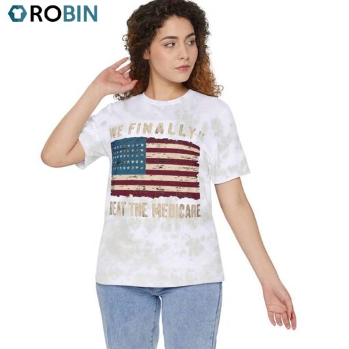We Finally Beat Medicare Shirt, Creative USA Flag Unisex Hoodie Crewneck