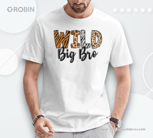 Wild Big Bro Zoo Born Two Be Wild B Day Safari Jungle Animal Unisex Shirt