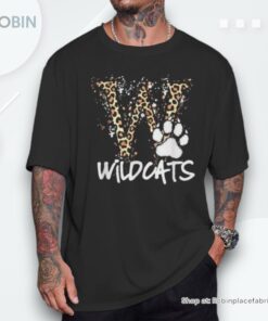 Wildcats Spirit Bold Letter W And Paw Print Unisex Shirt