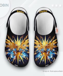 Zapdos Crocs Shoes Custom Art Style, Pokemon Shoes