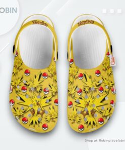 Zapdos Crocs Shoes Pattern Style, Pokemon Shoes