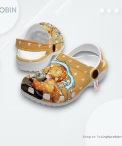 Zenitsu Crocs Shoes Custom, Kimetsu no Yaiba Shoes