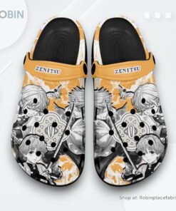 Zenitsu Crocs Shoes Manga Style Personalized, Kimetsu no Yaiba Footwear Zenitsu Crocs Shoes Manga Style Personalized, Kimetsu no Yaiba Footwear