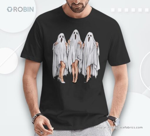 3 Spoopy Ghost Sexy Legs Boudoir Halloween Party Shirt