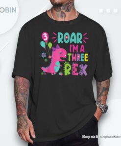 3Rd Birthday Dinosaur Girl T Rex Matching Family Party Three Shirt