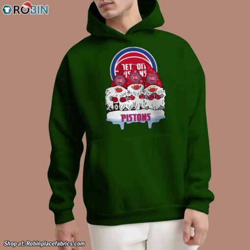 Christmas Gnomes Hold NBA Detroit Pistons Unisex Shirt