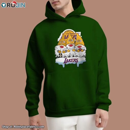 Christmas Gnomes Hold NBA Los Angeles Lakers Unisex Shirt