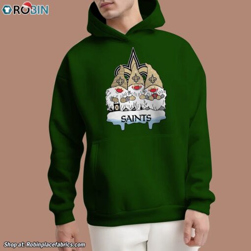 Christmas Gnomes Hold NFL New Orleans Saints Unisex Shirt
