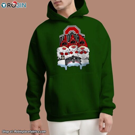 Christmas Gnomes Hold Ohio State Buckeyes Unisex Shirt