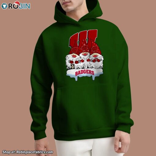 Christmas Gnomes Hold Wisconsin Badgers Unisex Shirt