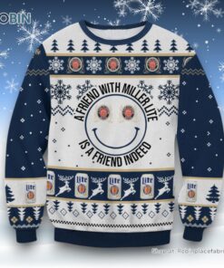 A Friend With Miller Lite Ugly Sweater and Sweatshirt