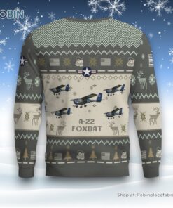 Air Force Ugly Christmas Sweater, A 22 Foxbat A22 Aircraft Ugly Christmas Sweater