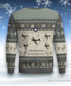 Air Force Ugly Christmas Sweater, Blackburn Firebrand Aircraft Ugly Christmas Sweater