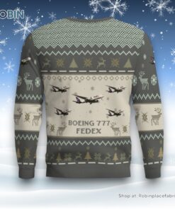 Air Force Ugly Christmas Sweater, Boeing 777 FedEx Aircraft Ugly Christmas Sweater not us
