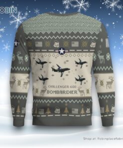 Air Force Ugly Christmas Sweater, Bombardier Challenger 600 Series Aircraft Ugly Christmas Sweater