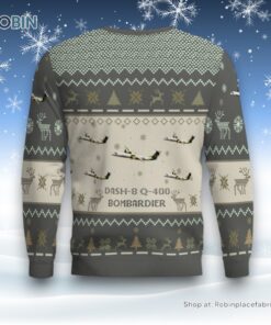 Air Force Ugly Christmas Sweater, Bombardier DASH 8 Q 400 Aircraft Ugly Christmas Sweater