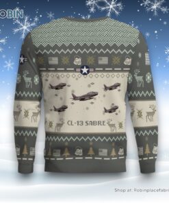 Air Force Ugly Christmas Sweater, Canadair CL 13 Sabre CL13 Aircraft Ugly Christmas Sweater