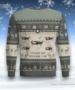 Air Force Ugly Christmas Sweater, Cessna 182 Skylane CAP Aircraft Ugly Christmas Sweater