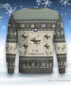 Air Force Ugly Christmas Sweater, F 4C Phantom II F4C USAF Aircraft Ugly Christmas Sweater Christmas
