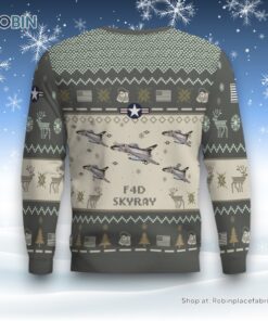 Air Force Ugly Christmas Sweater, F4D Skyray Aircraft Ugly Christmas Sweater
