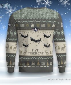 Air Force Ugly Christmas Sweater, F7F Tigercat Aircraft Ugly Christmas Sweater