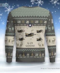 Air Force Ugly Christmas Sweater, G 21 Goose G21 Aircraft Ugly Christmas Sweater