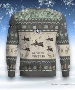 Air Force Ugly Christmas Sweater, Gloster Javelin Aircraft Ugly Christmas Sweater