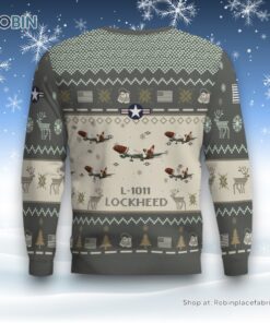 Air Force Ugly Christmas Sweater, Lockheed L 1011 TriStar L1011 Aircraft Ugly Christmas Sweater