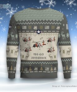 Air Force Ugly Christmas Sweater, MH 60T Jayhawk MH60T Aircraft Ugly Christmas Sweater