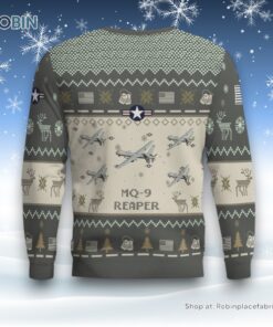 Air Force Ugly Christmas Sweater, MQ 9 Reaper MQ9 Aircraft Ugly Christmas Sweater