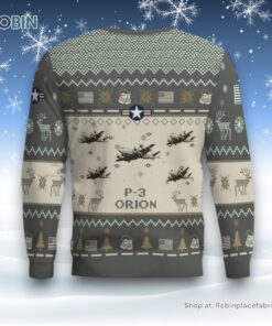 Air Force Ugly Christmas Sweater, P 3 Orion Version 2 Aircraft Ugly Christmas Sweater